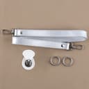 Набор для создания сумки, 4 предмета, кольцо-карабин - 2 шт., ручка, застёжка, белый, серебряный