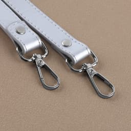 Набор для создания сумки, 4 предмета, кольцо-карабин - 2 шт., ручка, застёжка, белый, серебряный