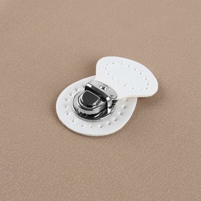 Набор для создания сумки, 4 предмета, кольцо-карабин - 2 шт., ручка, застёжка, белый, серебряный