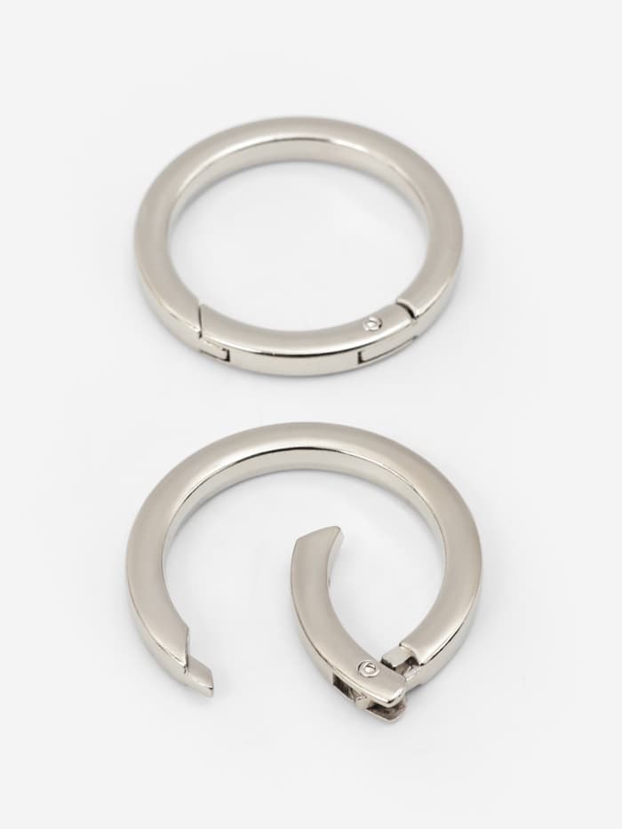 Набор для создания сумки, 4 предмета, кольцо-карабин - 2 шт, цепочка, кнопка магнитная, цвет серебряный