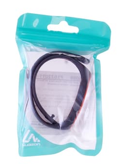 Ремешок для фитнес-браслета Mi Band 5/6/7 Luazon, с перфорацией, чёрный, красный