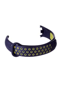 Ремешок для фитнес-браслета Mi Band 8/9 Luazon, с перфорацией, чёрный, зелёный