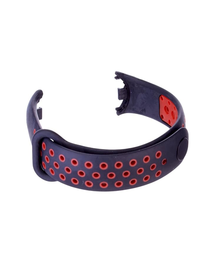 Ремешок для фитнес-браслета Mi Band 8/9 Luazon, с перфорацией, чёрный, красный