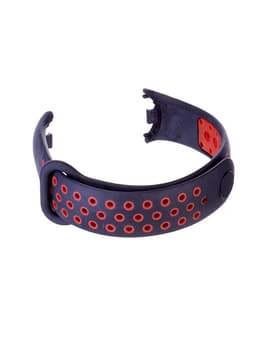 Ремешок для фитнес-браслета Mi Band 8/9 Luazon, с перфорацией, чёрный, красный