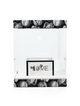 Коробка для цветов с вазой и пластиковыми окнами складная «Чёрно-белая эстетика», 23×30×23 см