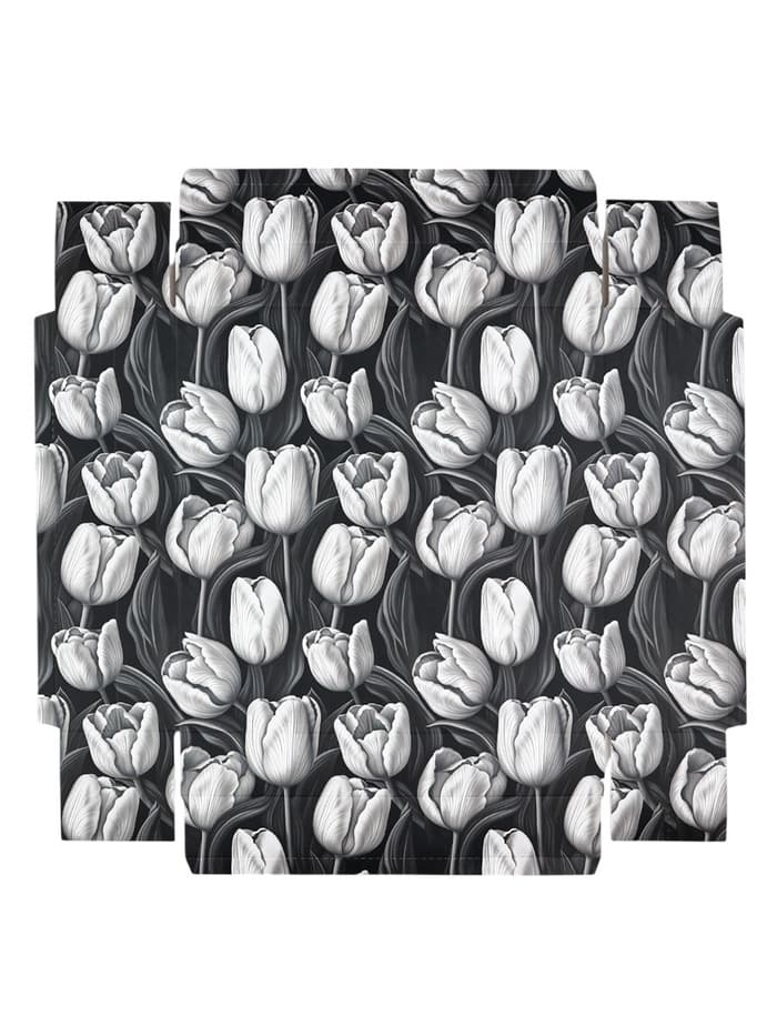 Коробка для цветов с вазой и пластиковыми окнами складная «Чёрно-белая эстетика», 23×30×23 см