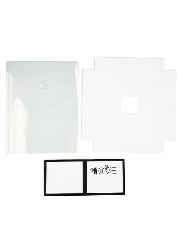 Коробка для цветов с вазой и пластиковыми окнами складная «Чёрно-белая эстетика», 23×30×23 см