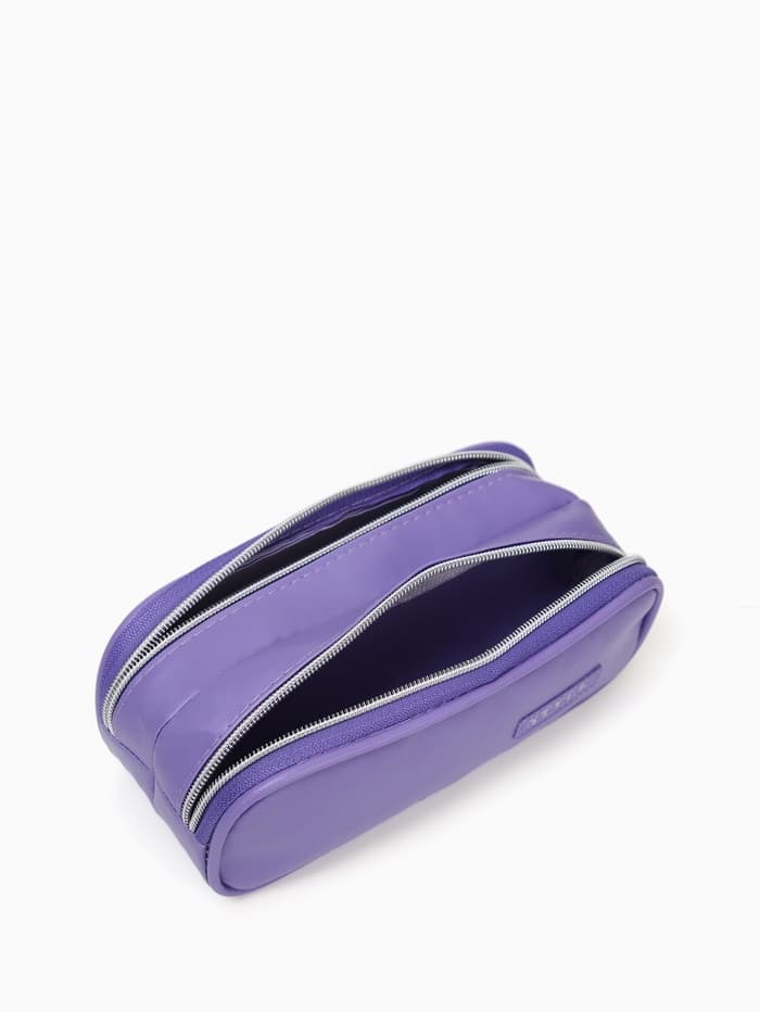 Косметичка - пенал на молнии с двумя отделами, фиолетовая