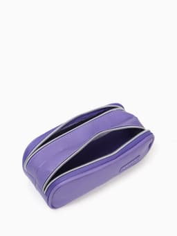 Косметичка - пенал на молнии с двумя отделами, фиолетовая