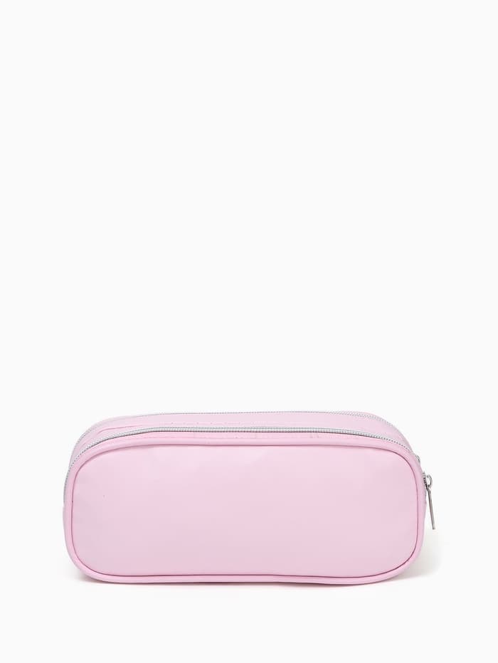 Косметичка - пенал на молнии с двумя отделами, розовая