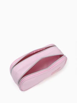 Косметичка - пенал на молнии с двумя отделами, розовая