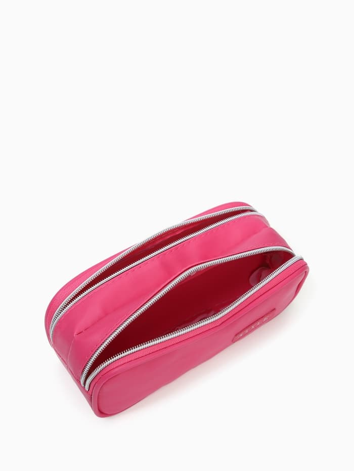 Косметичка - пенал на молнии с двумя отделами, малиновая