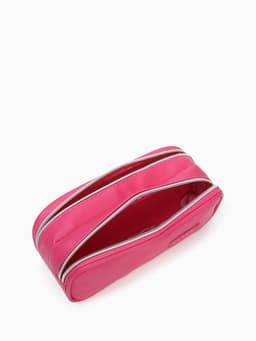 Косметичка - пенал на молнии с двумя отделами, малиновая