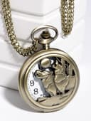 Часы карманные «Волки», кварцевые, цепочка l-40 см, d=4.5 см, золотистые