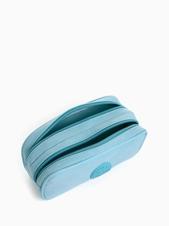 Косметичка - пенал на молнии с 2 отделами, голубая