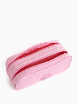 Косметичка - пенал на молнии с 2 отделами, розовая