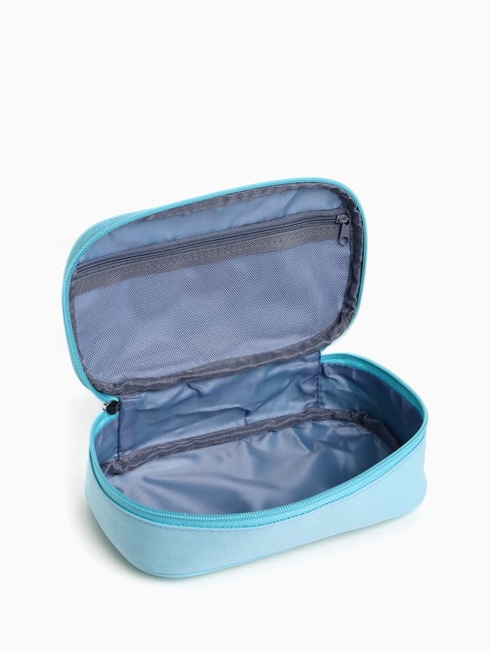 Косметичка-пенал на молнии, на подкладке, бирюзовая