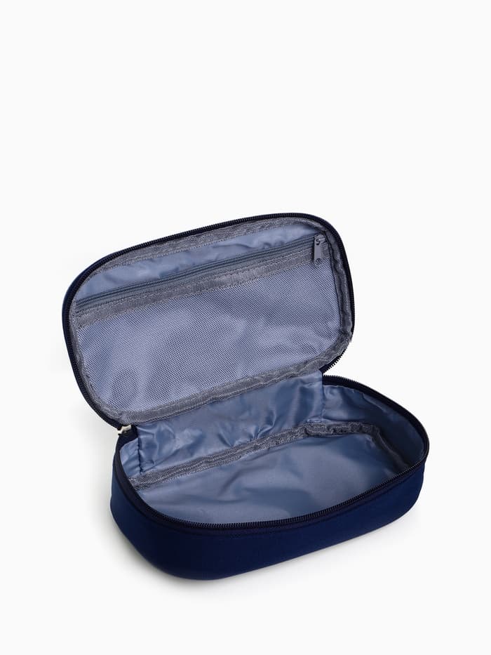 Косметичка-пенал на молнии, на подкладке, синяя