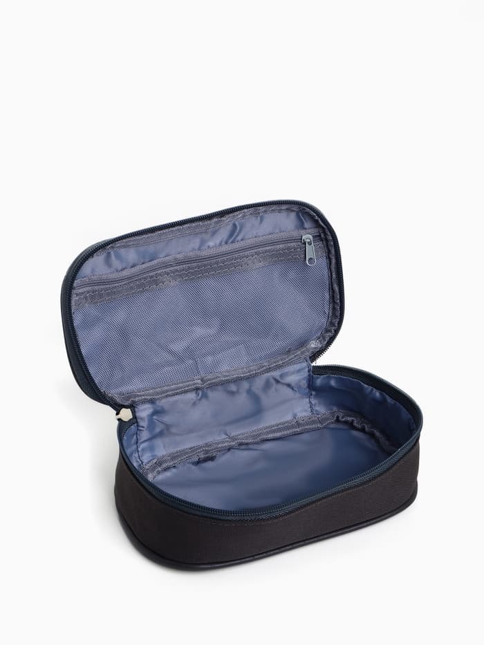 Косметичка-пенал на молнии, на подкладке, тёмно-серая