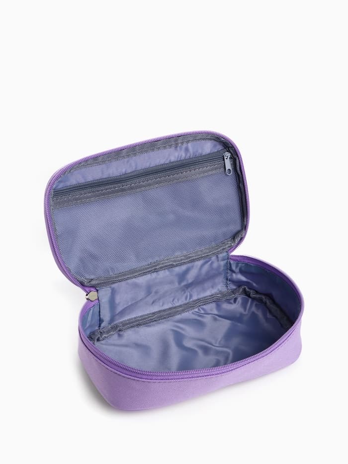 Косметичка-пенал на молнии, на подкладке, сиреневая