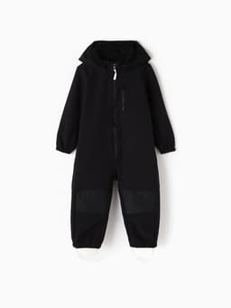 Комбинезон демисезонный для мальчиков MINAKU из Softshell на флисе, непромокаемый, чёрный, рост 110 см
