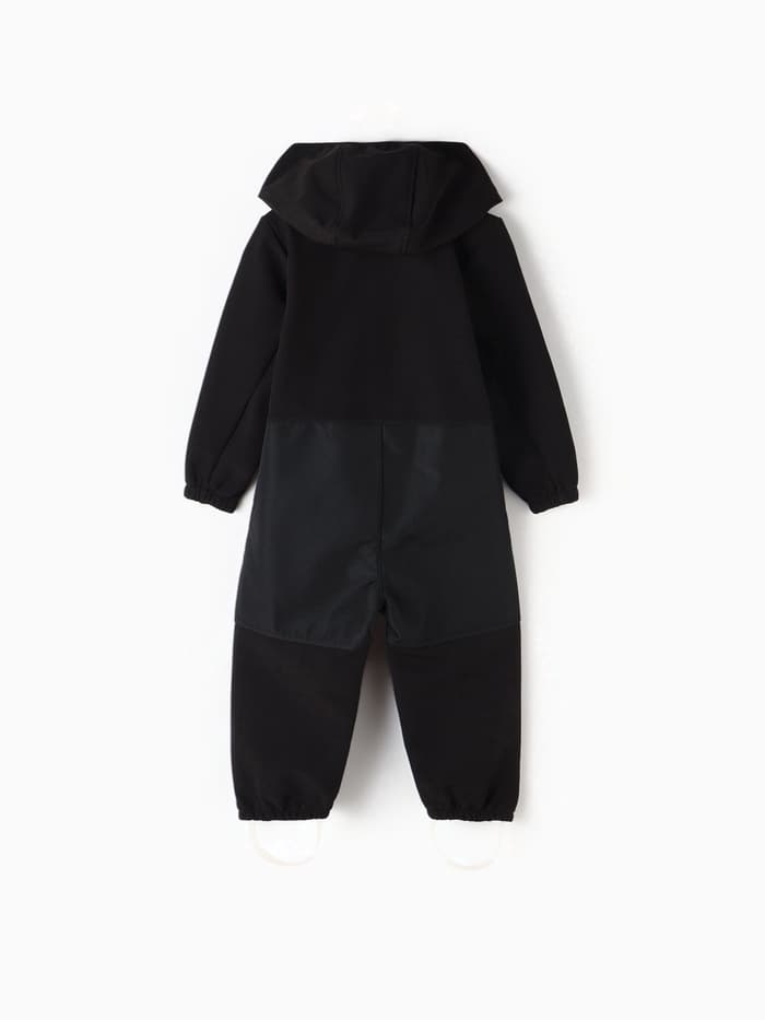 Комбинезон демисезонный для мальчиков MINAKU из Softshell на флисе, непромокаемый, чёрный, рост 110 см
