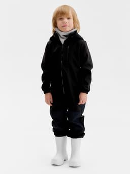 Комбинезон демисезонный для мальчиков MINAKU из Softshell на флисе, непромокаемый, чёрный, рост 116 см