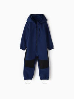 Комбинезон демисезонный для мальчиков MINAKU из Softshell на флисе, непромокаемый, тёмно-синий, рост 110 см