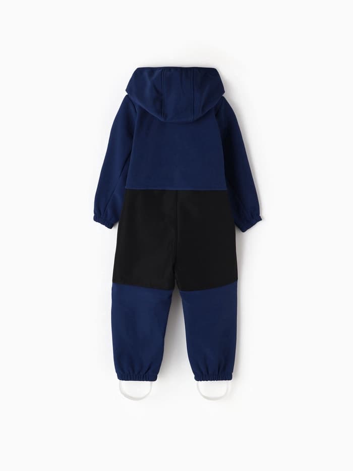 Комбинезон демисезонный для мальчиков MINAKU из Softshell на флисе, непромокаемый, тёмно-синий, рост 128 см