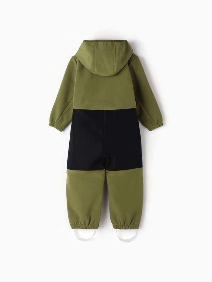 Комбинезон демисезонный для мальчиков MINAKU из Softshell на флисе, непромокаемый, оливковый, рост 110 см