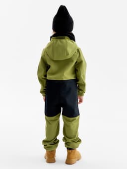 Комбинезон демисезонный для мальчиков MINAKU из Softshell на флисе, непромокаемый, оливковый, рост 122 см