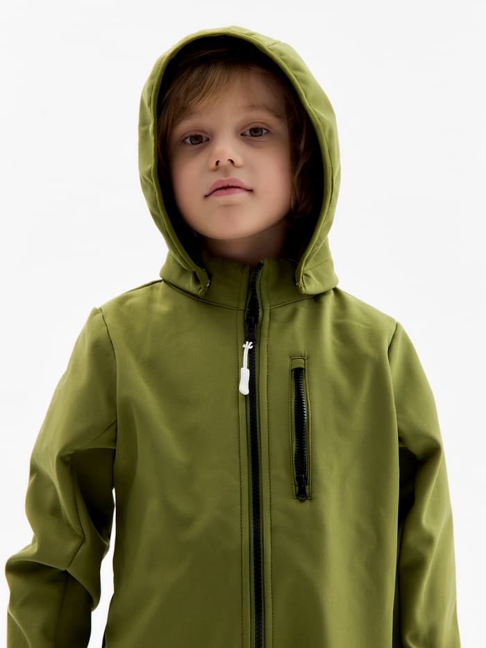 Комбинезон демисезонный для мальчиков MINAKU из Softshell на флисе, непромокаемый, оливковый, рост 122 см