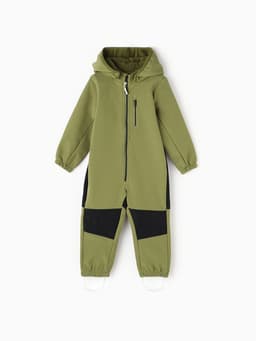Комбинезон демисезонный для мальчиков MINAKU из Softshell на флисе, непромокаемый, оливковый, рост 122 см