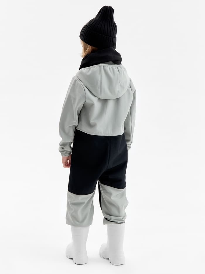 Комбинезон демисезонный для мальчиков MINAKU из Softshell на флисе, непромокаемый, серый, рост 104 см