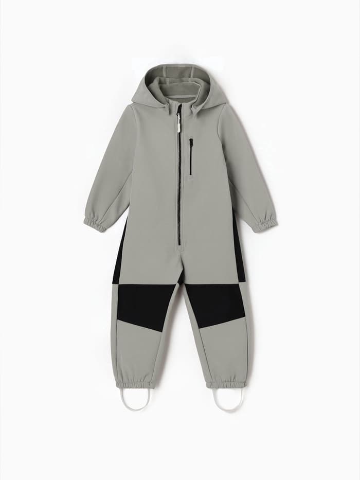 Комбинезон демисезонный для мальчиков MINAKU из Softshell на флисе, непромокаемый, серый, рост 104 см