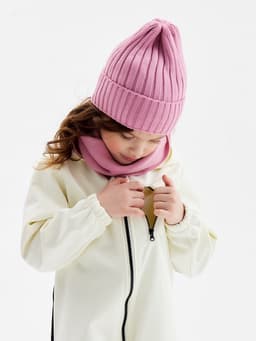 Комбинезон для девочки на флисе MINAKU: Softshell, непромокаемый, светло-серый, рост 104 см