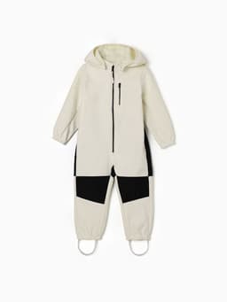 Комбинезон для девочки на флисе MINAKU: Softshell, непромокаемый, светло-серый, рост 116 см