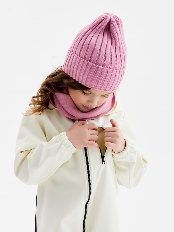 Комбинезон для девочки на флисе MINAKU: Softshell, непромокаемый, светло-серый, рост 128 см