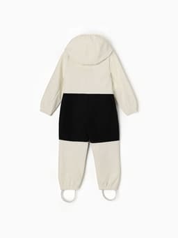 Комбинезон для девочки на флисе MINAKU: Softshell, непромокаемый, светло-серый, рост 128 см