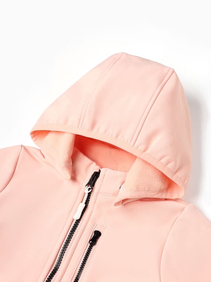 Комбинезон для девочки MINAKU: Softshell на флисе, непромокаемый, персиковый, рост 98 см