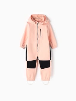 Комбинезон для девочки MINAKU: Softshell на флисе, непромокаемый, персиковый, рост 104 см