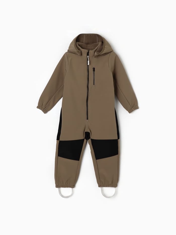 Комбинезон для девочки MINAKU: Softshell на флисе, непромокаемый, цвет хаки, рост 110 см