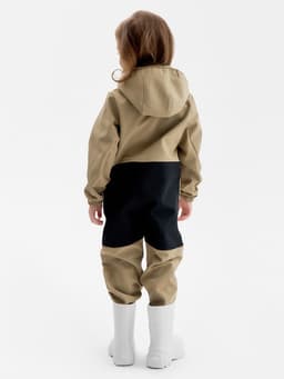 Комбинезон для девочки MINAKU: Softshell на флисе, непромокаемый, цвет хаки, рост 128 см