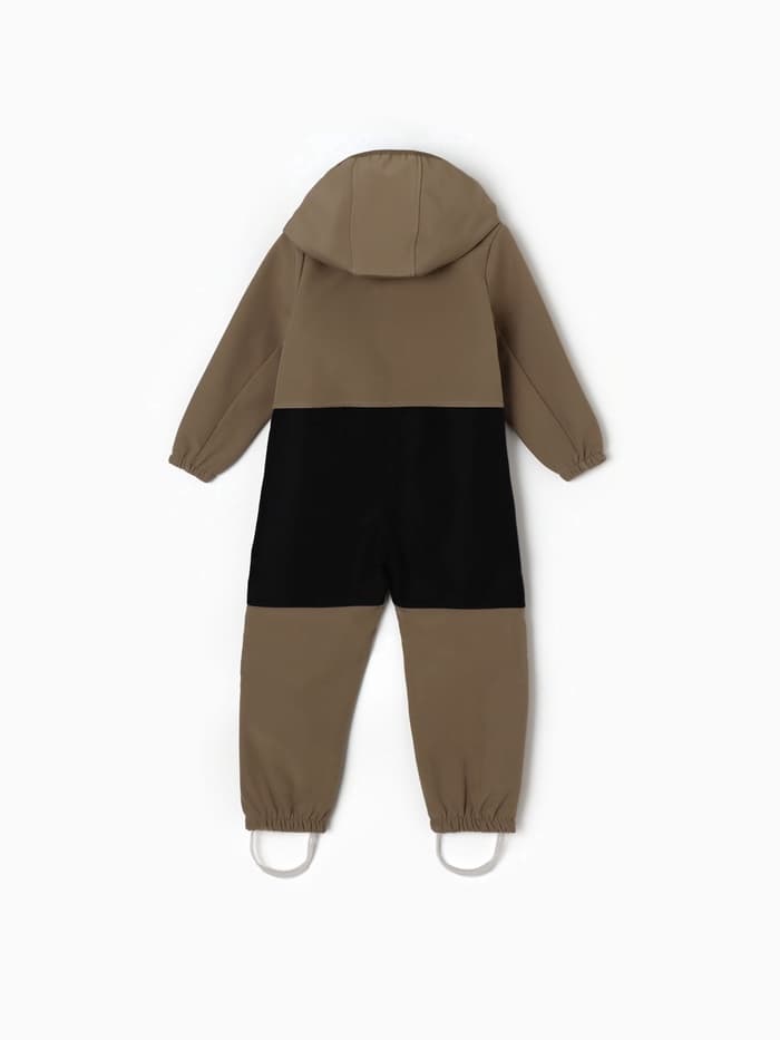 Комбинезон для девочки MINAKU: Softshell на флисе, непромокаемый, цвет хаки, рост 128 см