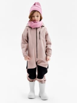 Комбинезон для девочки MINAKU: Softshell на флисе, непромокаемый, розовый, рост 104 см