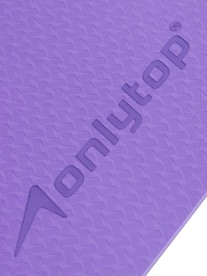 Коврик для фитнеса и йоги ONLYTOP, 183×61×0.8 см, фиолетовый/тёмно-фиолетовый