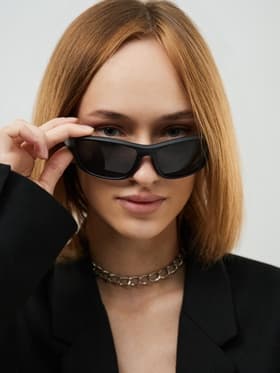 Очки солнцезащитные спортивные, uv 400, ширина 14.1 см, дужка 14.3 см, высота 5.3 см, чёрный