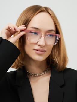 Очки для компьютера женские, имиджевые, ширина 13.8 см, дужка 13.8 см, линза 6.3×4.6 см, розовые