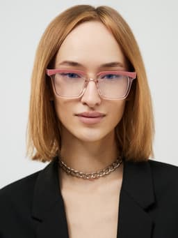 Очки для компьютера женские, имиджевые, ширина 13.8 см, дужка 13.8 см, линза 6.3×4.6 см, розовые