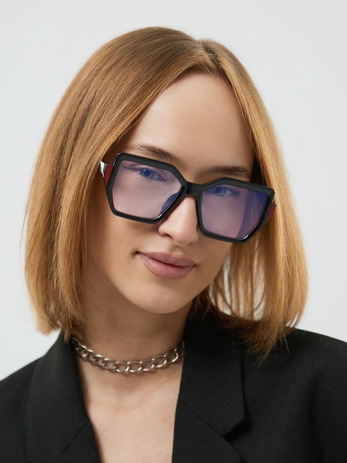 Очки для компьютера, имиджевые, ширина 14.3 см, дужка 14.5 см, линза 6.4×5.1 см